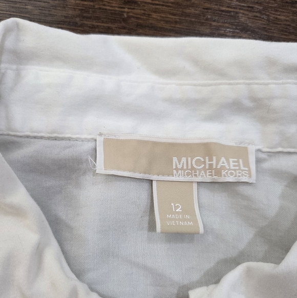 Michael Kors White Shirt Zip Up Sz.12 - Picture 3 of 10